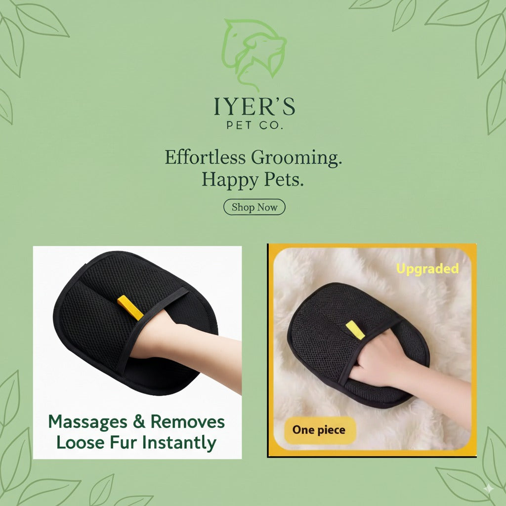 Pet Hair Removal Glove with Dual-Sided Electrostatic Bristles