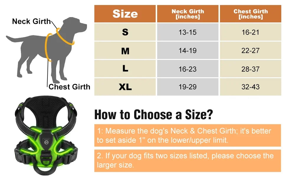 GlowPaws™ High-Visibility LED Safety Harness - USB Rechargeable